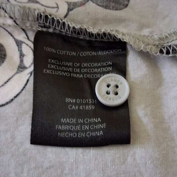 Disney Mickey Mouse Gray Print Short Sleeve Button Down Shirt Men's Size S - Picture 12 of 13
